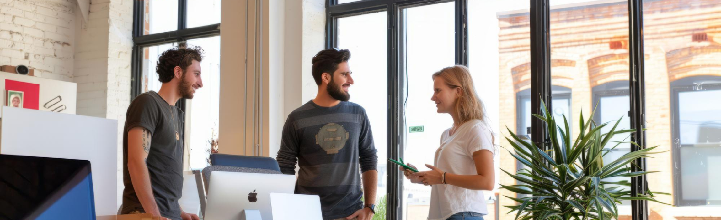 Team discussing in an office